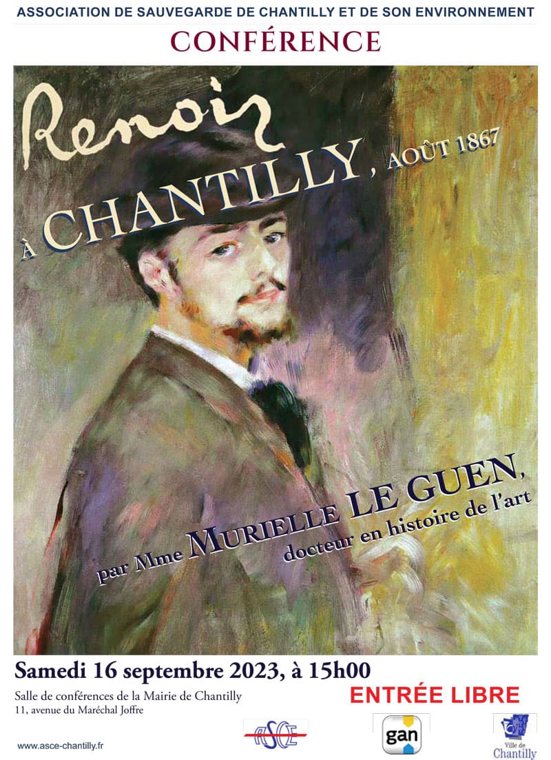 Renoir à Chantilly, août 1867, par Murielle Le Guen, conférence ASCE Chantilly, le 16 sept. 2023