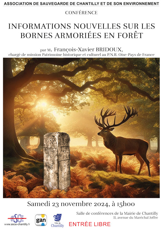 Accueil 5 Informations nouvelles sur les bornes armoriées en forêt, conférence ASCE Chantilly
